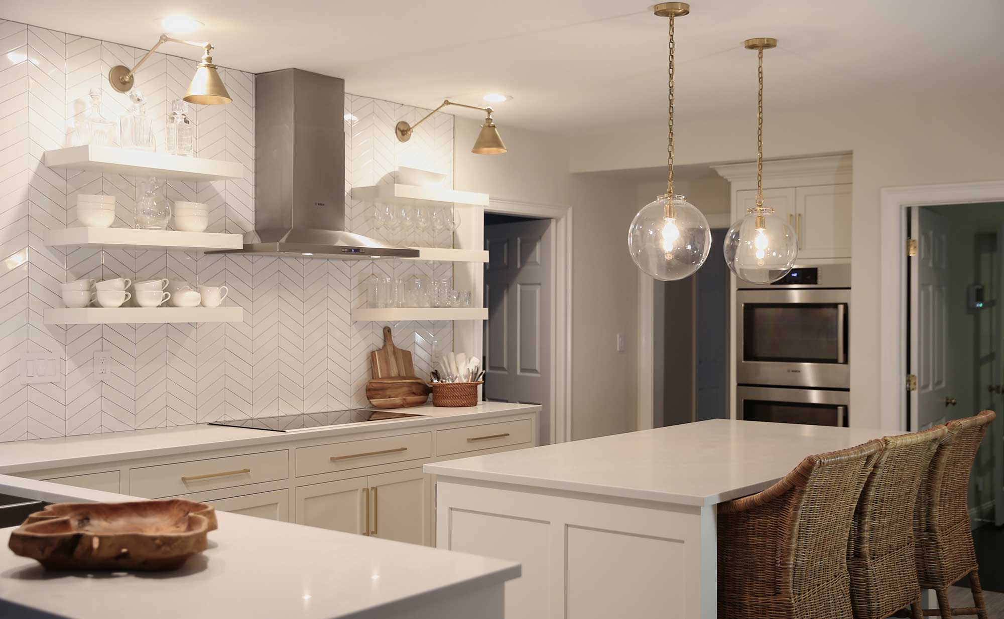 Kitchen White Shelving and Cabinets